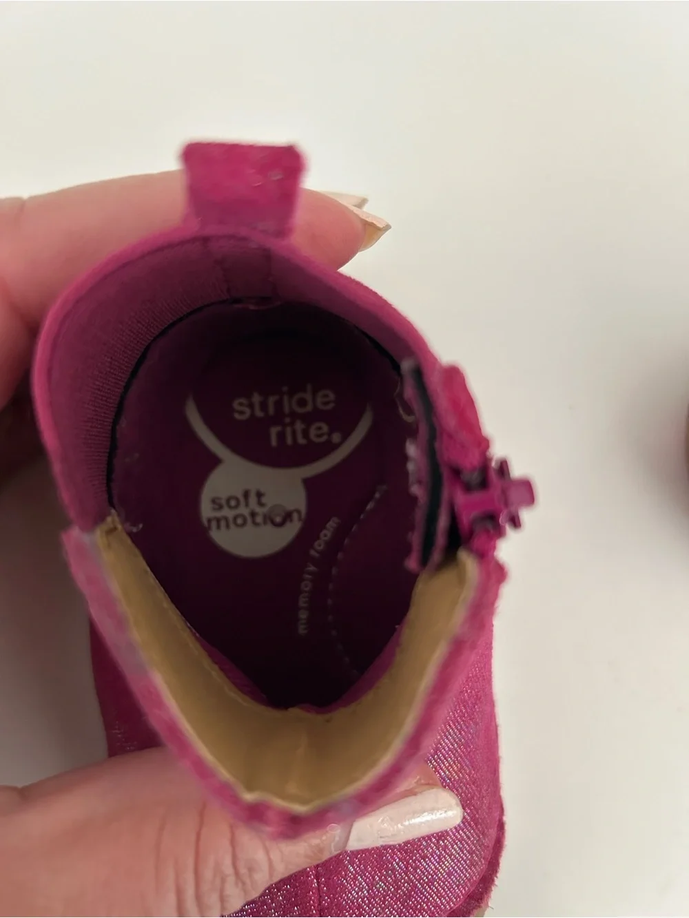 Stride Rite Pink Glitter Baby Boots Size 3